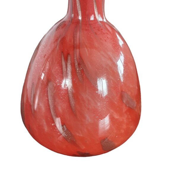 MURANO Mid Century Modern Art Glass Vase Orange Copper Avem Vase. Italian - Picture 4 of 6